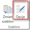 Przycisk opcji szablonów w programie Publisher 2013