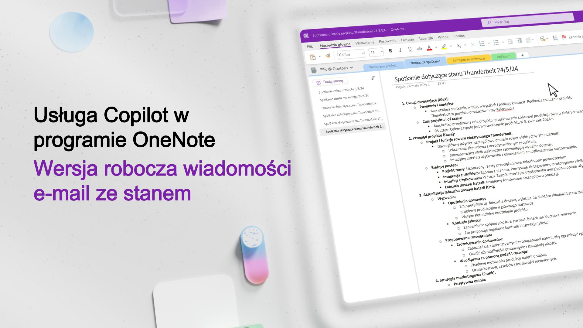 Wideo: Tworzenie wersji roboczych i wysyłanie wiadomości e-mail za pomocą funkcji Copilot w programie OneNote