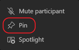 Zakreślony przycisk strumienia Teams-Pin