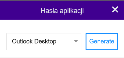 Wybierz pozycję Outlook Desktop (Klasyczny Outlook), a następnie pozycję Generate (Generuj).