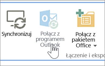 Wstążka z wyróżnionym przyciskiem Połącz z programem Outlook