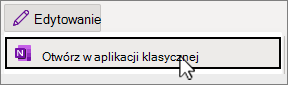 Otwórz w menu aplikacji klasycznej