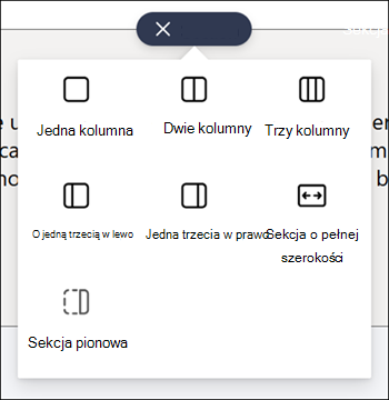 Lista typów sekcji