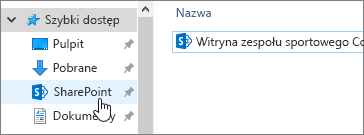 Zsynchronizowany folder programu SharePoint na komputerze PC z wybranym programem SharePoint