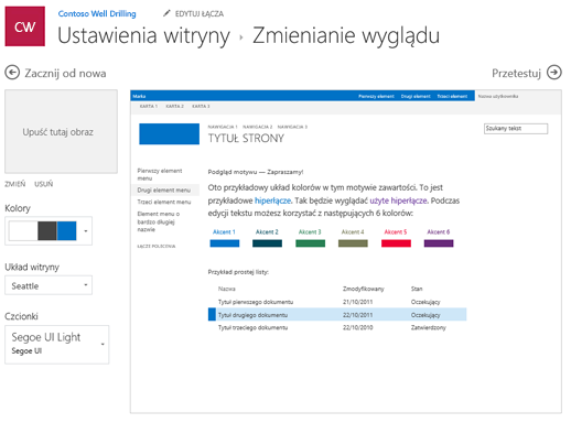 Edytowanie kolorów, czcionek i układu wyglądu