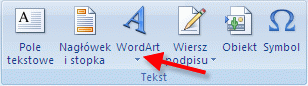 Pasek narzędzi — WordArt