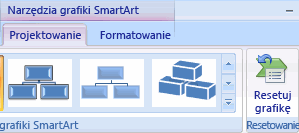 Narzędzia grafiki SmartArt — resetowanie