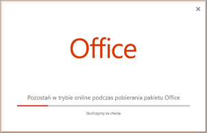 Informacje o postępie instalacji aplikacji pakietu Office
