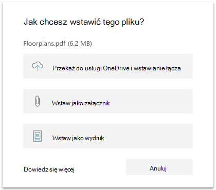 Opcja Wstaw plik w programie OneNote dla systemu Windows 10