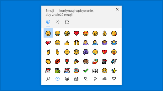 Panel skrótów emoji