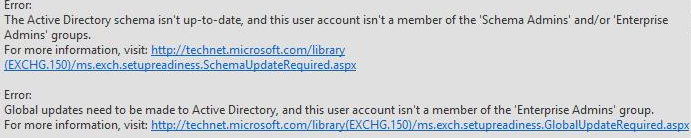 Schemat usługi Active Directory nie jest aktualnym błędem