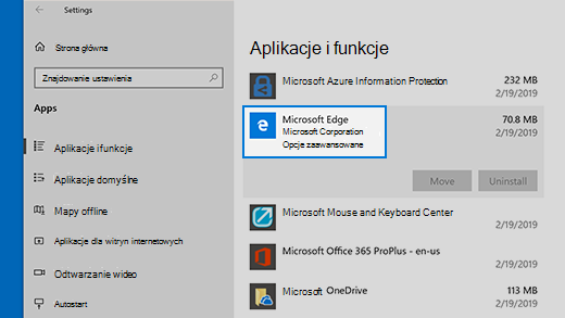 Zaawansowane opcje resetowania przeglądarki Microsoft Edge