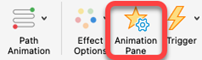 O botão Painel de Animação.