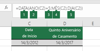 Calcular uma data com base em outra data