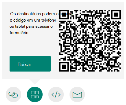 Enviar um código QR ao seu telefone que os destinatários podem ler em um telefone ou tablet