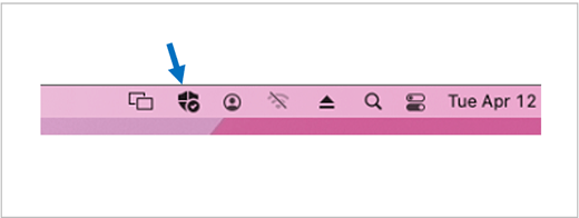 O ícone Microsoft Defender na barra de título do Mac