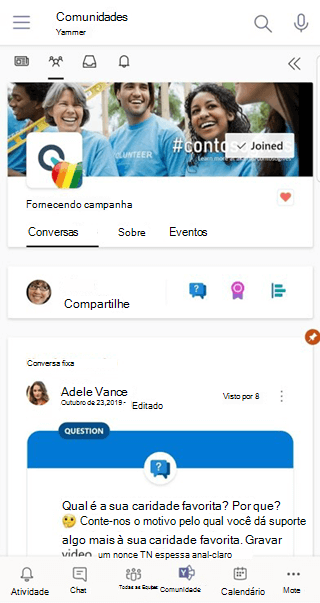 Use O Aplicativo Comunidades Do Yammer Do Microsoft Teams Suporte Da Microsoft 3290