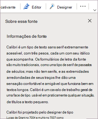 Sobre esse painel de fontes