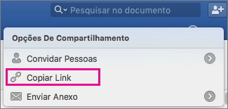 Para copiar um link para o documento para a área de transferência , clique em Copiar Link.