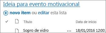 Listar Peça Web com seta a apontar para a ligação de título.