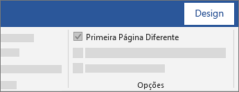 Cabeçalho ou rodapé diferente na primeira página