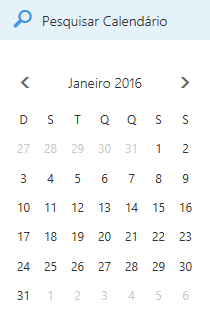 Caixa de pesquisa do calendário