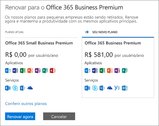 Renovar Sua Assinatura Do Office 365 Small Business Premium - Office 365