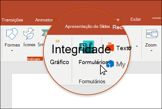 Ícone de formulários no PowerPoint