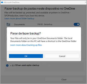 Backup da pasta de backup OneDrive parar backup