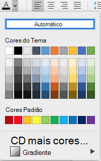 Word para Mac de seleção de cores de fonte