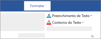 Opções de Preenchimento de Texto e Contorno do Texto na régua