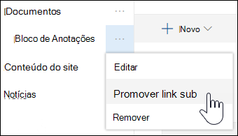 Promover um sub link para um link primário