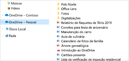 Explorador de Arquivos aberto com OneDrive-Personal selecionado