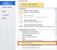 Imprimir marcação no Word