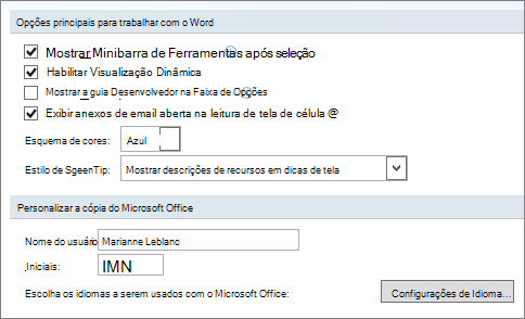 Opções do Word (Avançadas) - Suporte da Microsoft