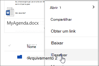 Item de menu Upnpin no menu de contexto de arquivo realçado