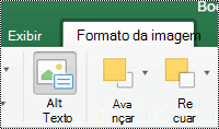Botão Texto Alt para imagens na faixa de opções Excel para Mac