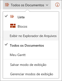 Modos de exibição do SharePoint Online no Internet Explorer 11