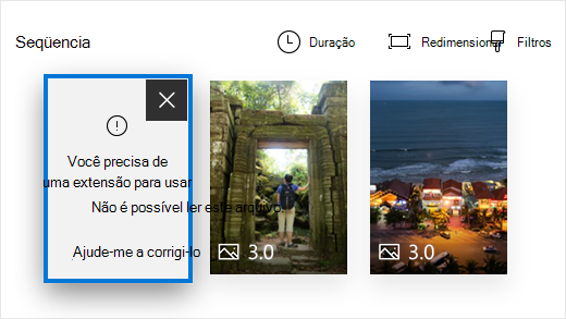 Erro do Editor de Vídeo do aplicativo Fotos: não é possível exibir esse  tipo de arquivo - Suporte da Microsoft