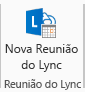 Captura de tela do novo ícone Reunião do Lync na faixa de opções