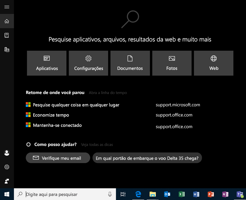 Pesquisar no Windows 10