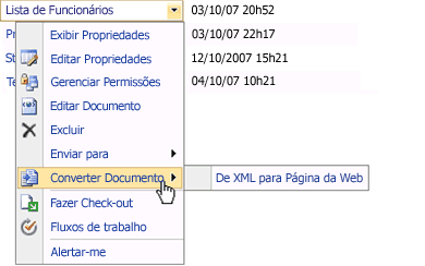 Comando Converter Documento no Office SharePoint Server 2007