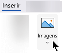 Na guia Inserir da faixa de opções, selecione Inserir e, em seguida, selecione Imagens. 
