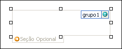 Empty optional section selected in design mode