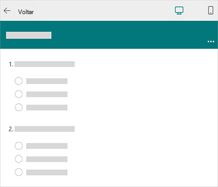 Imagem conceitual da visualização de um formulário no Microsoft Forms