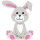 Emoticon de abraço de coelho