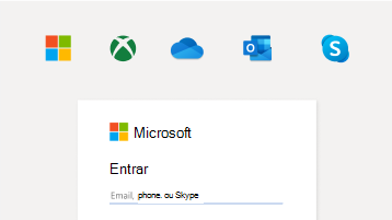 Imagem de entrada com a conta Microsoft