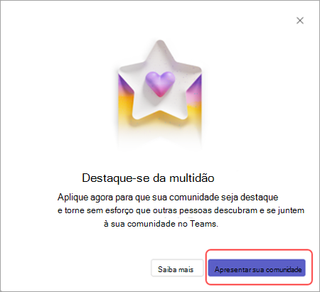 Captura de tela do recurso que sua comunidade opção quando uma mensagem é exibida no Microsoft Team (gratuito) na área de trabalho.