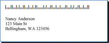 Address label with barcode