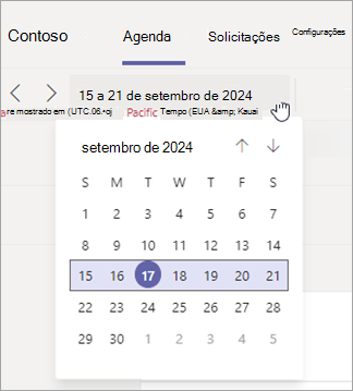 Altere o intervalo de datas da exibição de agendamento em Turnos.